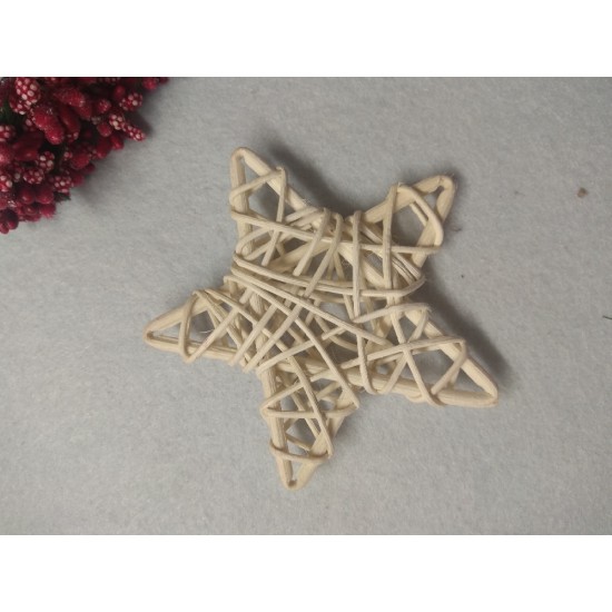 Ротанговая звезда 9 см цв. белый, цена за 1 шт